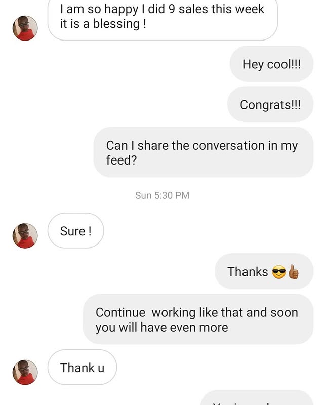 Student DM: 9 sales this week